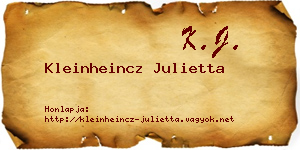 Kleinheincz Julietta névjegykártya